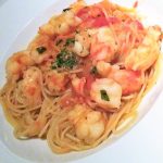 O spaghettini ao camarão